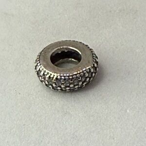 Sterling Silver Beaded Spacer Charm – Textured Detail, Timeless Design